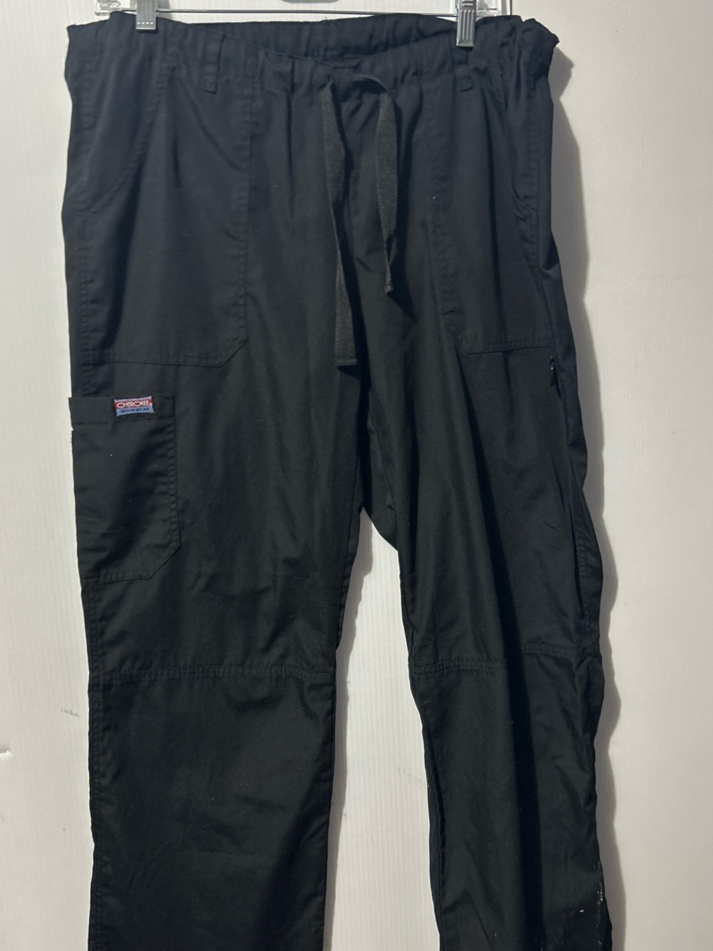 Cherokee Black Cargo Scrub Pants with Drawstring